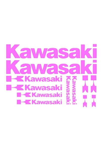 Oracal 651 Set of 10 Kawasaki stickers, pink