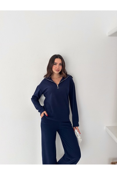 TheyYou Σετ Γυναικεία Φόρμα Αθλητικής Φόρμας από Υφασμάτινο Υλικό Σελανίκης |   Γυναικείο πλεκτό αθλητικό κοστούμι |   Σετ Άνετη Εφαρμογή με φερμουάρ