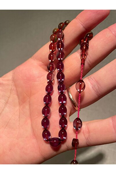 Mucemi System Tassel 7*9.5 Mm. Almond Cut Khaki Color Fire Amber Prayer Beads