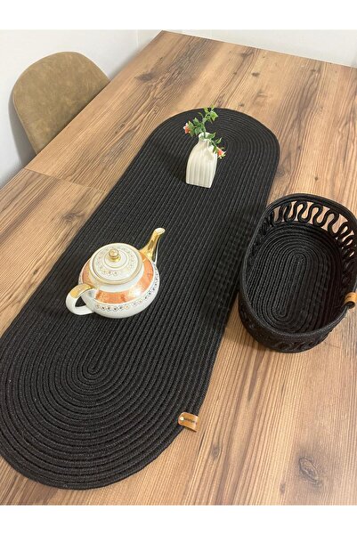 eftlyhome Runner Basket Set, Jute, Wicker, American Service, Cutlery Set, Plate Coaster, Presentation, Bread Basket