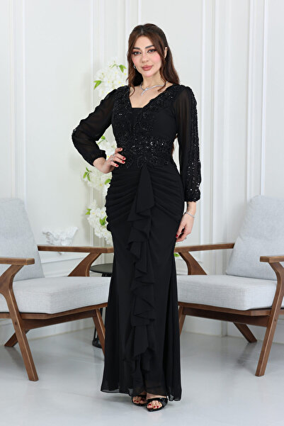 modern designer فستان سهرة كم طويل