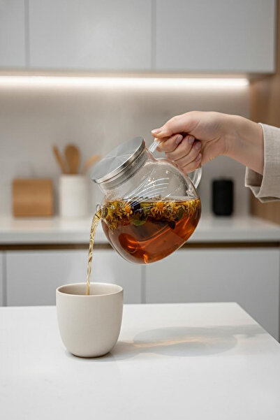 EVONİTA إبريق شاي زجاجي مقاوم للحرارة سعة 1000 مل - إبريق شاي زجاجي من البورو...