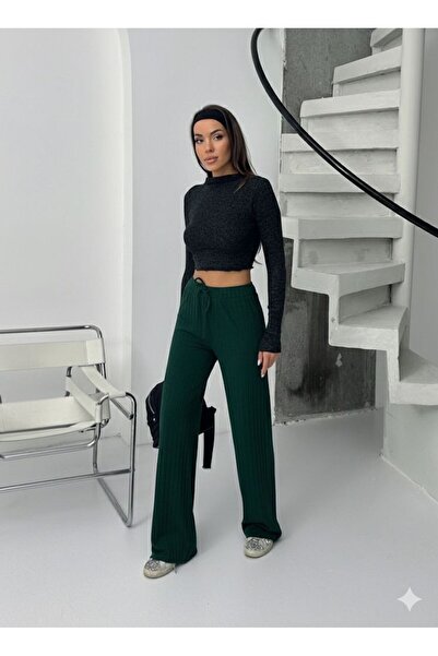 INFİVENTO Fitilli Bol Paça Pantolon