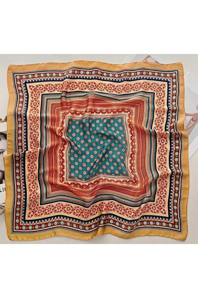shika Şık Paisley Desenli Vintange Fular Lüks Kare Eşarp - Şal