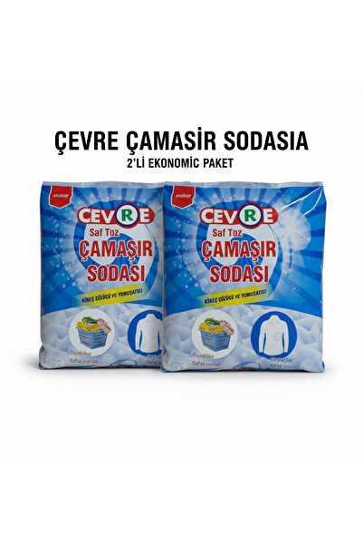 ÇEVRE SODA 650 gr X 2 pk =1300 gr Çamaşır Sodası Elde ve Matik Beyazlar ve Re...