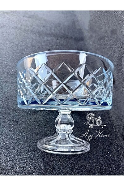 Glowvera وعاء تقديم زخرفي بنقش البقلاوة مع قاعدة 19*17