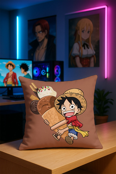 Charmbi One Piece Anime personaj cu imprimeu Husă de pernă din țesătură moale...