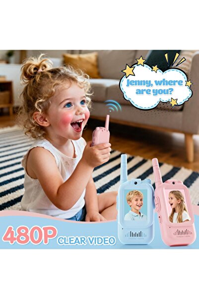 PopZa Video Walkie Talkies for Kids – 2 Pack with Voice Changer, 1000 Feet Range