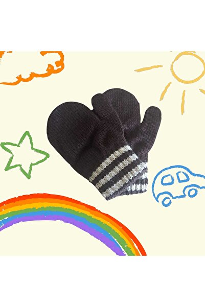 eleven market Parmaksız Erkek Bebe Eldiveni Lacivert Örgü Eldiven 0-3 Yaş