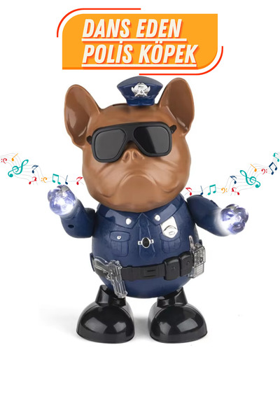 welcomein Dans Eden Polis Köpeği Oyuncak Işıklı Sesli Hareketli Police Dog Eğlence Köpek Dansçı Robot Köpek