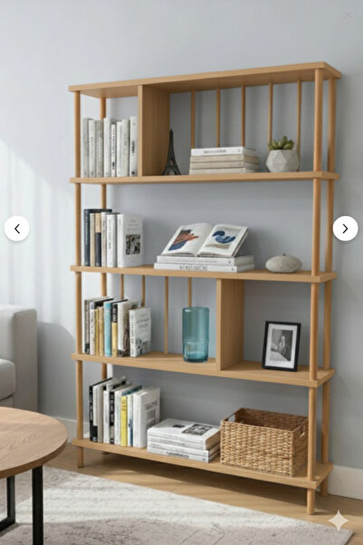 PEKA 5 Raflı Modern Dekoratif Kitaplık Klasörlük Mutfak Rafı Kiler Çok Amaçlı...