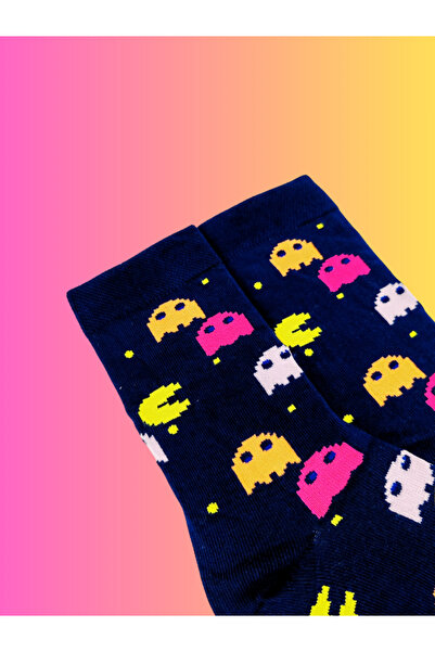 Shuttle Park Special Series Happy Colorful Game Patterned Pac Man Socks Fun Comfortable Stylish Design Style Socks