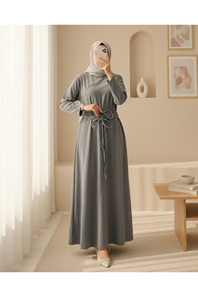 Modamorfo Buy Draped Pairs Lace-Up Thessaloniki Long Dress -Grey