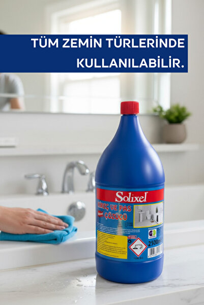 SOLİXEL Pas ve Kireç Çözücü 2500 ml – Güçlü Leke ve Kireç Sökücü Temizlik Ürünü