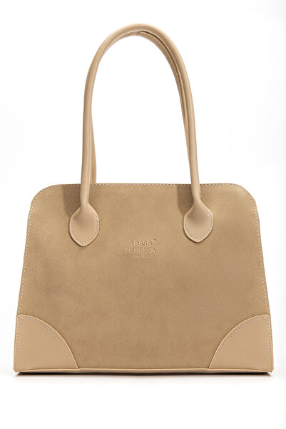 Rosso Collina Suede Shoulder Bag – Zippered, Lined, Stylish Everyday Model + Scarf Gift