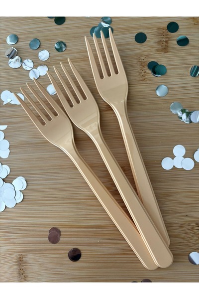 Öztürkpartievi Plastic Forks 25 Pieces Cream