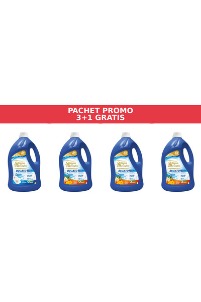 Schiuma di Marsiglia PACHET PROMO 3+1 – BUCATO ARANCIO & NARCISO, FRESCHEZZA – 4 x 5L