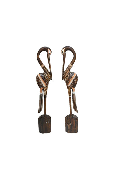 Barc Shop Ahşap Dekoratif 2'li Flamingo Set. Otantik El Yapımı İkili Flamingo...