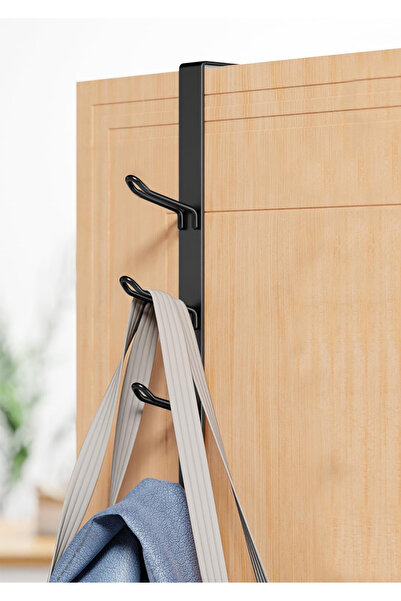 mazory decor METAL SİYAH Amerikan Kapı Arkası Askılık Organizer Ve Mutfak Banyo Kapı Arkası Askılık (1 ADET )