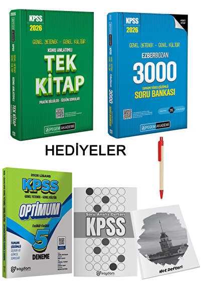 Pegem Akademi Yayıncılık 2026 KPSS LİSANS TEK KİTAP KONU TEK KİTAP SORU BANKS...