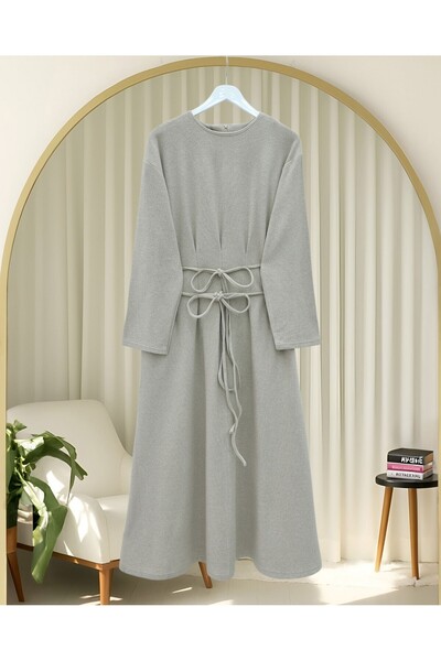 Modamorfo Buy Draped Pairs of Lace-Up Thessaloniki Long Dress -Beige