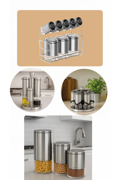 AROW Çırağan Home Sage 22 Parça Mutfak Seti & Baharat Seti