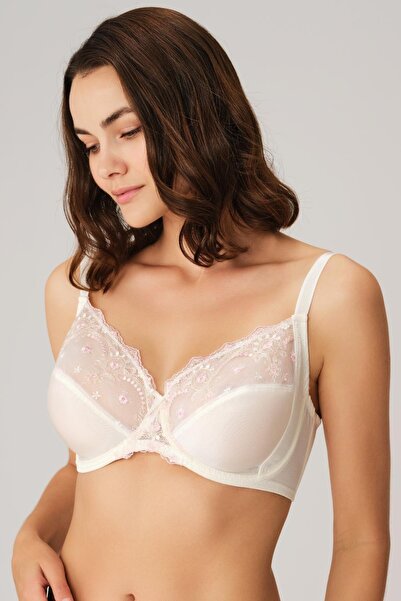 M MERC Giyim Women's Underwire Unassisted Unpadded Gathered Lace Minimizer Br...