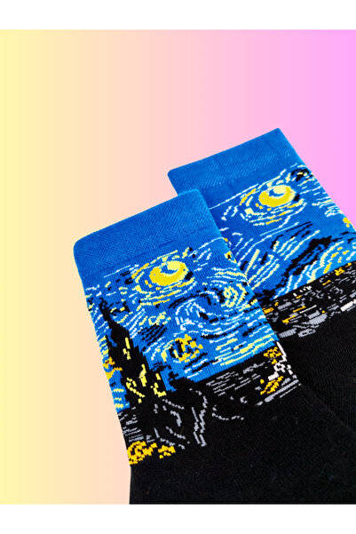 Shuttle Park Special Series Happy Colorful Van Gogh Starry Nights Patterned Socks Fun Comfortable Design Socks