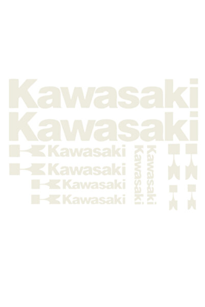 Oracal 651 Set of 10 Kawasaki stickers, white