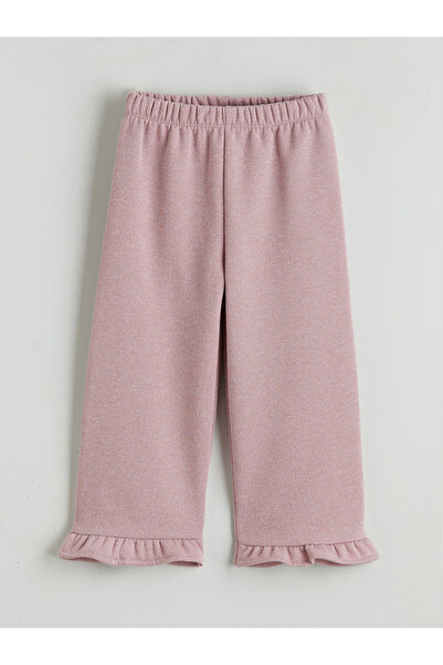 LC Waikiki Lcw Kids Pink Shiny Look Girls' Thick Sweatpants