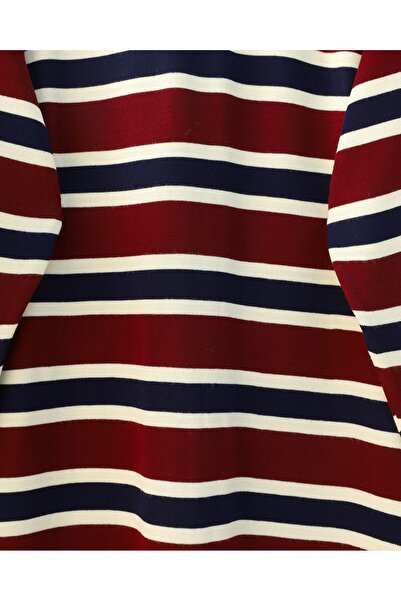 Modamorfo Round Neck Colorful Striped Casual Knitwear Set - Burgundy