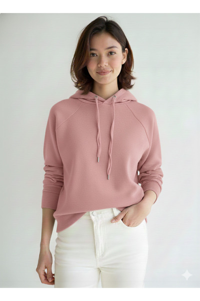 NİSA GİYİM Hooded Cuffed Comfortable Basic Women's Sweatshirt