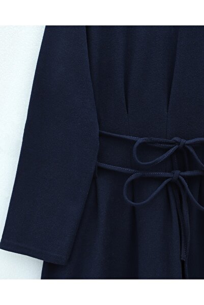 Modamorfo Buy Draped Pairs of Lace-Up Thessaloniki Long Dress - Navy