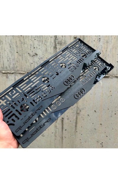pleksist MAT siyah ultra lüx premium audı logolu pleksi plakalık
