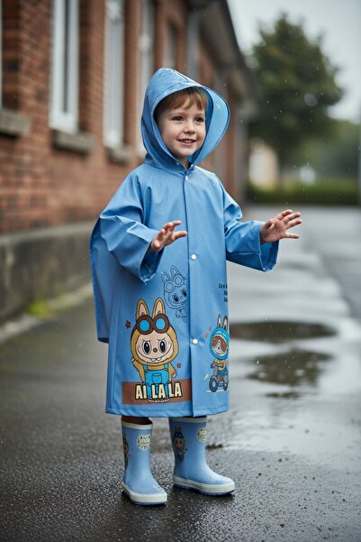 VANCKEY EVA Fabric με κουκούλα Παιδικό αδιάβροχο με σχέδια χωρίς τσέπες με κο...