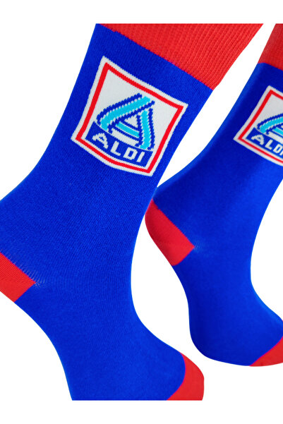 Shuttle Park Special Series Happy Colorful Aldi Written Patterned Socks Fun Comfortable Stylish Design Style Socks