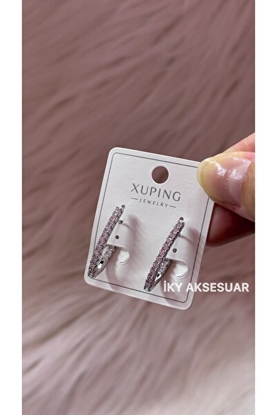 iky aksesuar Xuping Waterway Silver Earrings