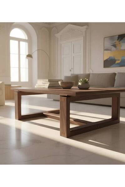 ElaWoodWorking GİNZA MASİF AĞAÇ ORTA SEHPA 120 X 80