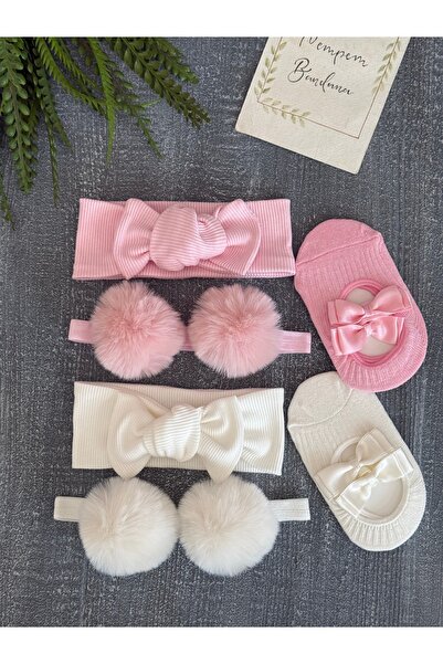 pempem bandana مجموعة من 3 قطع من باندانا مضلعة للفتيات الصغيرات، وشريط بومبو...