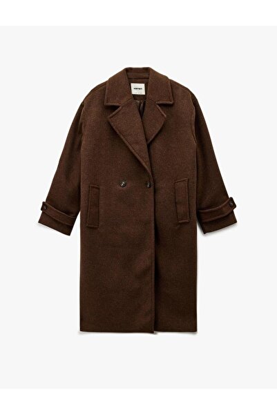 Koton Long Cashmere Coat Double-Breasted Long Sleeve Buttoned with Pockets (Aw 25)