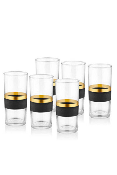Asi Home 6-Piece Glasses Set, Black Gold, GLW 0008