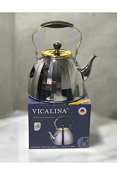 VICALINA ÇAYDANLIK Gold 2’li Çaydanlık Takımı – Paslanmaz Çelik, Parlak Renk,...