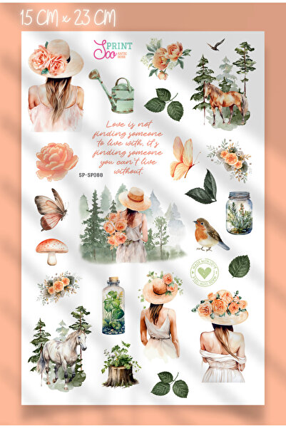 SooPRINT Cozy Girl Sticker Seti - Bullet Journel / Planner / Ajanda / Scrapbo...