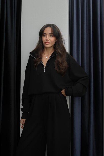 Havoş Black Aley Modal Tracksuit Set
