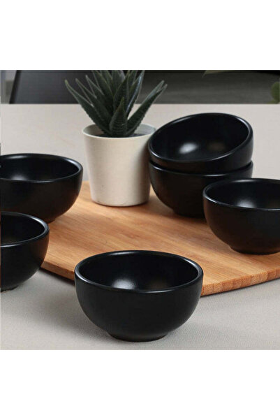 Asi Home Set of 6 Bowls, Black, 100% Ceramic -