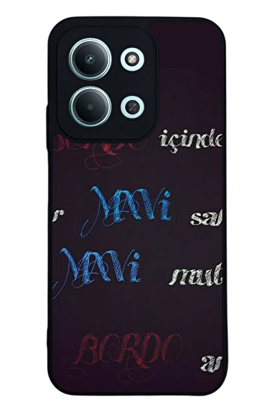 Aksel Kılıf متوافق مع Xiaomi Redmi 15C مطبوع ، أسود غير لامع، سيليكون ناعم، و...