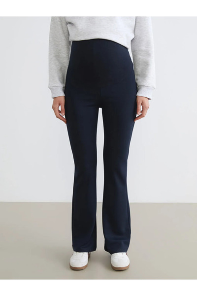 LC Waikiki LCW Comfort Lacivert Yüksek Bel Ispanyol Paça Kadın Tayt Pantolon