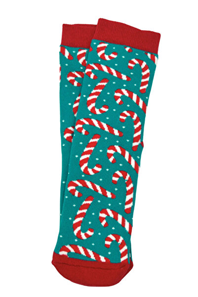 Sofist İstanbul Christmas Themed Cotton Towel Socks Soft Candy Cane Pattern Christmas Stocking in Special Gift Bag