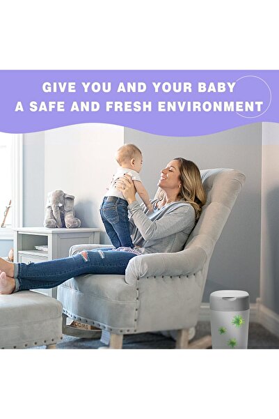 Generic Pack of 4 Diaper Bin Refill Bags - Anti-Odor Refillable Cassettes (Purple)