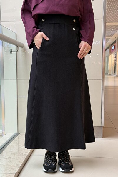 Ghisa Buy Apoletli Knitted Skirt with Pocket Detail